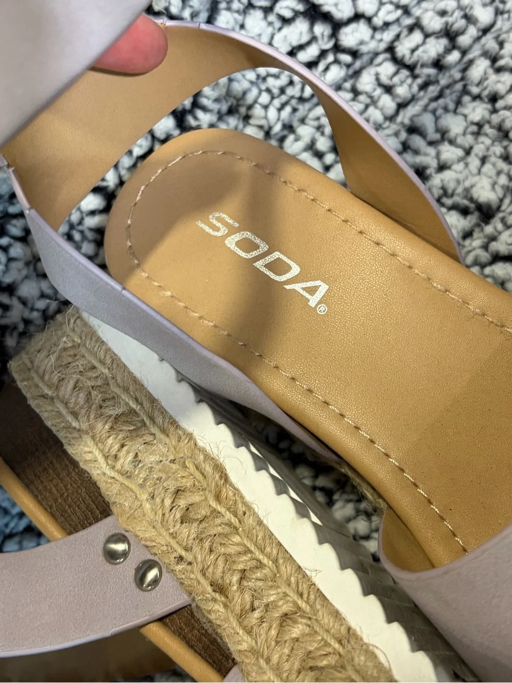 Soda Light Pink Platform Espadrille Sandals with Ankle Strap